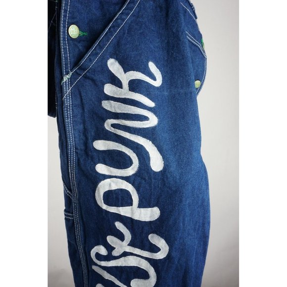 Liberty Blue Denim Overalls with Green and White Details - Picture 7 of 8